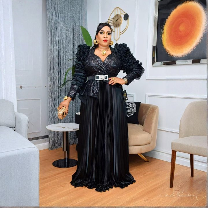 Sequin Beaded Banquet Dress Plus Size High Waist 250610