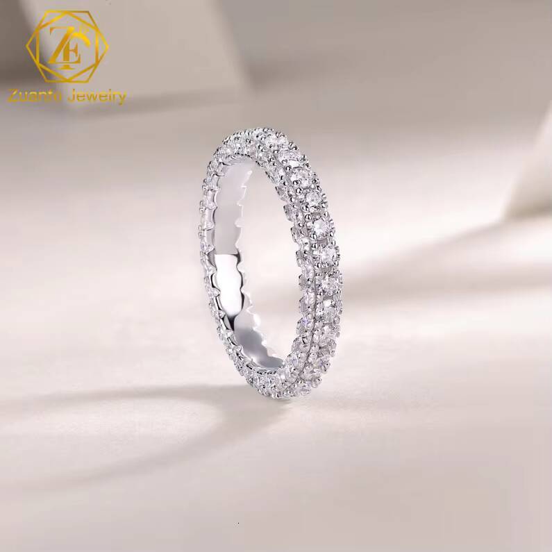Fine Jewelry Wholesale Prices VVs1eternal Moissanite Rings Band SS925 Sterling Silver of Ladies Wedding Stackable Rings