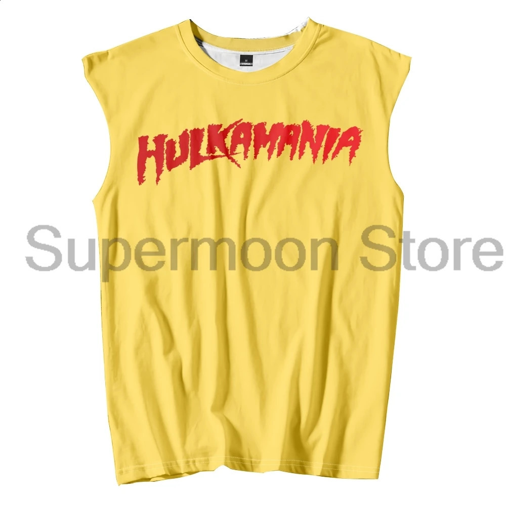 Hulkamania Tank Tops Hulk Hogan Rip Unisex Sleeveless Sport Gym Vest Women Men Outdoor Streetwear Tops 260414
