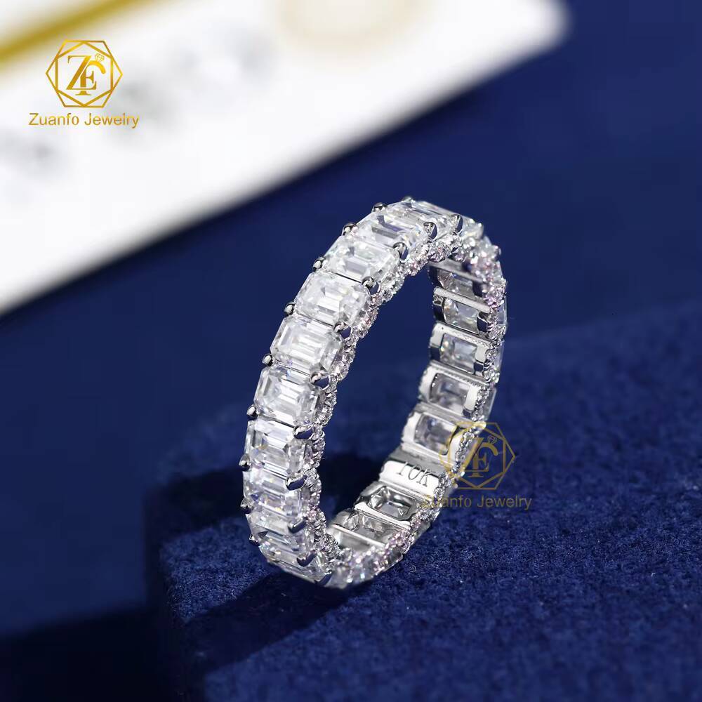 10K 14K Custom Jewelry Mossanite 4 Ct 925 Sterling Silver Moissanite Engagement Wedding Ring Set