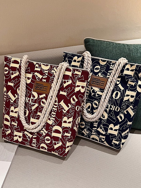 Women's Bag 2026 New Fashion Tote Bag Printed Fashion Korean Edition Large Capacity Shopping Handbag Shoulder Bag Canvas Bag