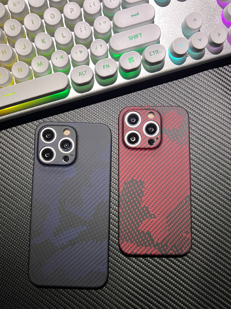 Suitable for Apple Pro Max Kevlar Phone Case iPhone 15 Camouflage Aramid Fiber Woven Protective Cover