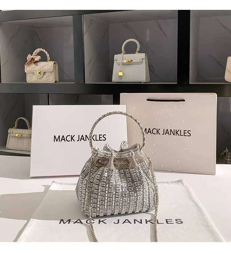 Luxury Designer Women Handbag Glitter Shiny Diamond Clutch Purse Wedding Party Banquet Crystal Rhinestones Evening Bag