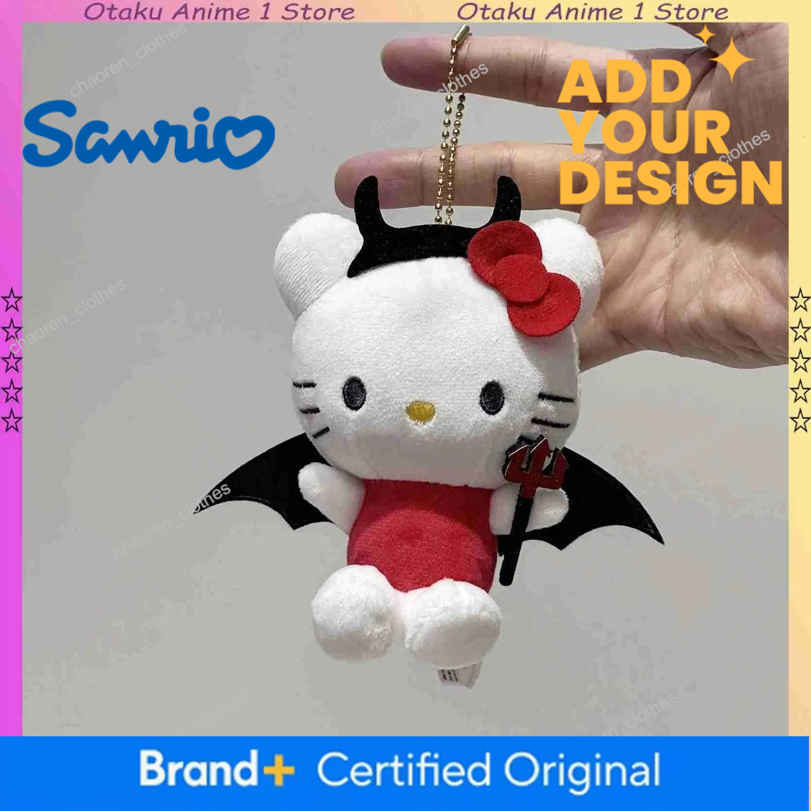 Sanrio KAWaii Hello KitTY Kuromi Halloween Pendant Melody Keychain Bag Decoration Mini Doll Holiday Gift for Girl - view 5