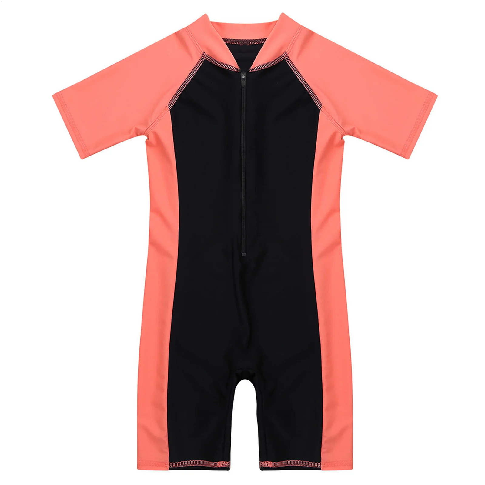 Wetsuits Kids Boys Girls Swimwear Swimsuits Short Sleeves Bodysuit Zippered Shorty Unitard Childrens Bathing Suit Wetsuit 260414