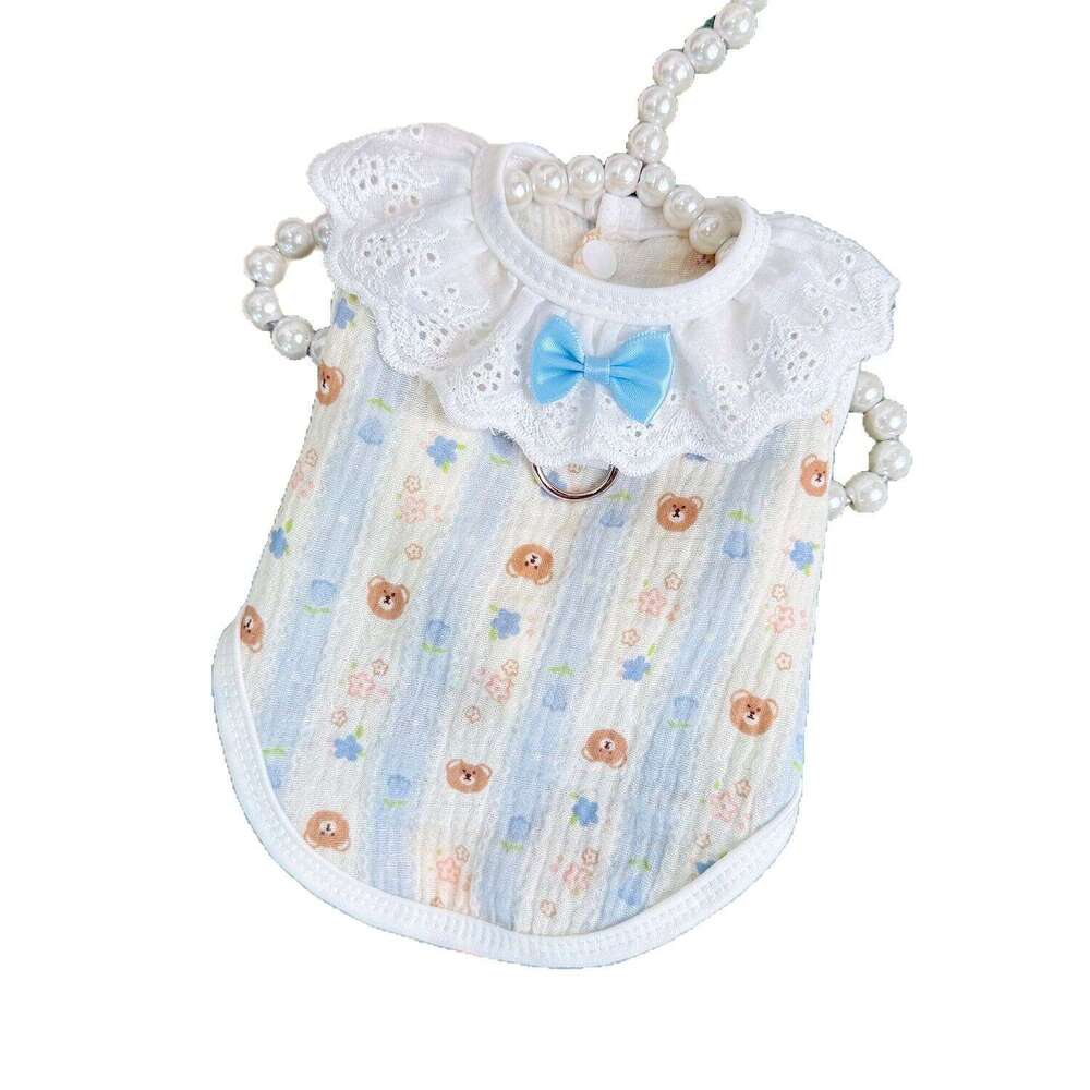 Spring Summer Ins Lace Vest Cotton Breathable Pet Clothes For Cats Dogs Bichon Korean Japanese Style Apparel Wholesale Dropshipping pupakaIK