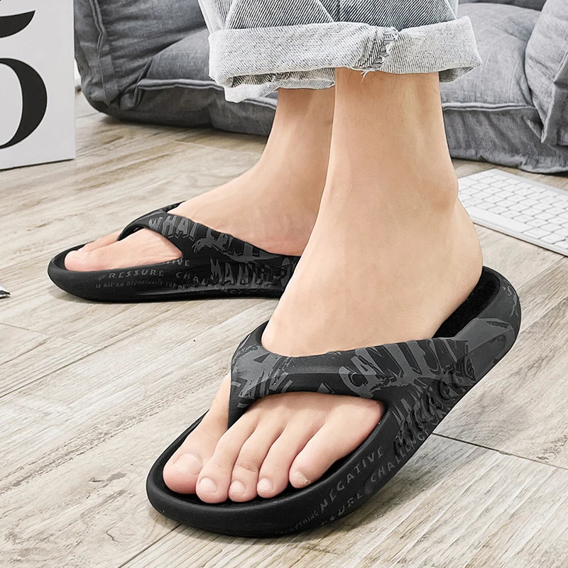Printed male and female couples large size EVA high elastic flipflops thicksoled lightweight slippers for outdoor beach shoes 260514 - view 6