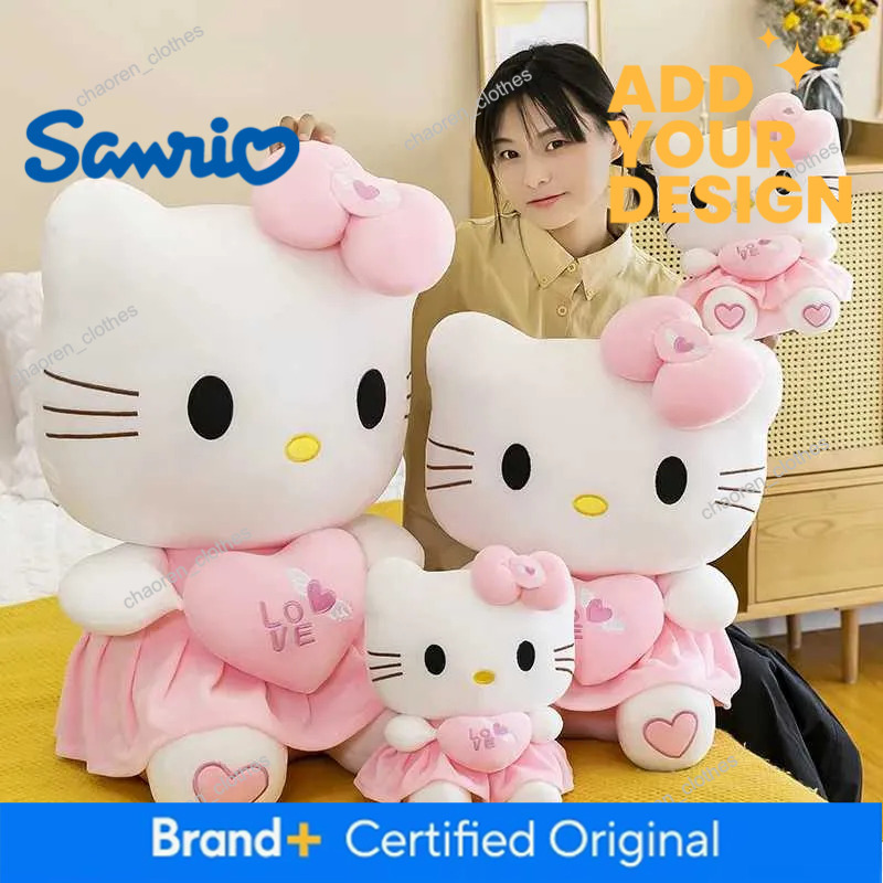 Sanrio Hello Kitty Pink Plush Anime Cartoon Plushie Doll Soft Stuffed Pillow Toys For Children Birthday Xmas Gifts