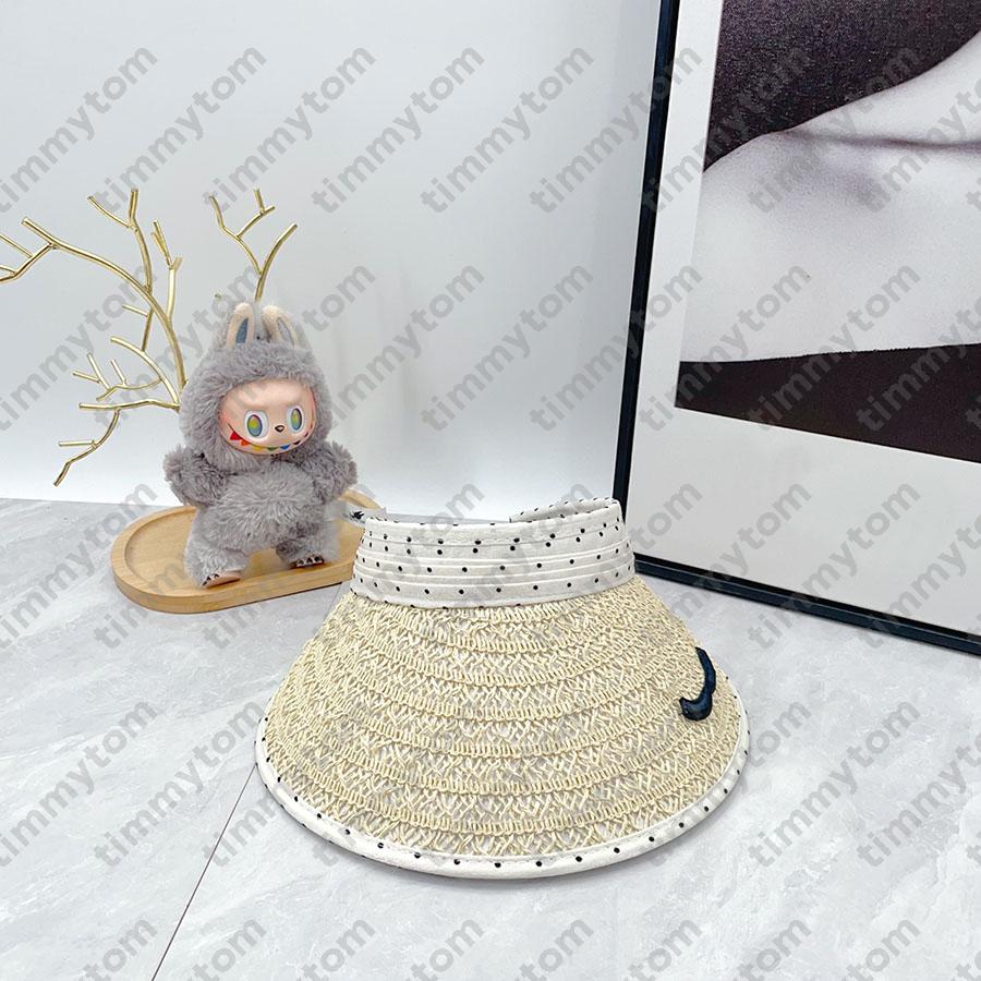 10A Womens Sun Hat Fashion Trend Classic Letter Woven Hat Versatile Polka Dot Stripe High Quality 2026 Summer Empty Top Sun Hat