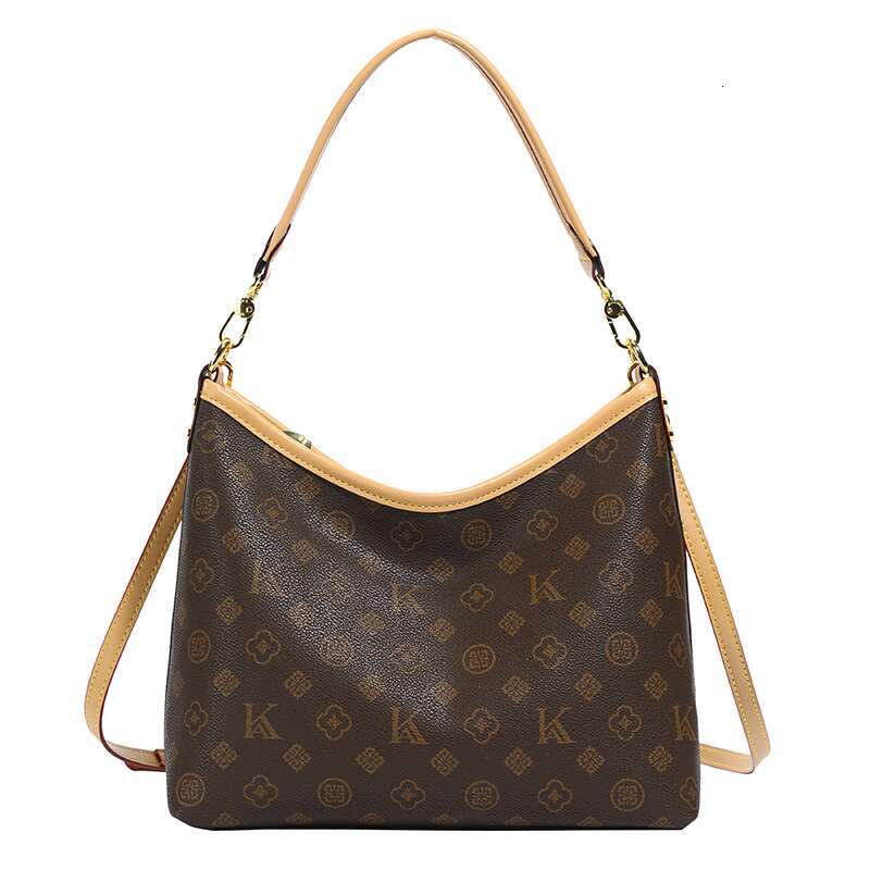 Monogram Hobo Shoulder Bag, Luxury Designer Crossbody Handbag, Large Capacity Tote Bag for Women, Fashion Casual Daily Commute Shopping Handbag Adjust