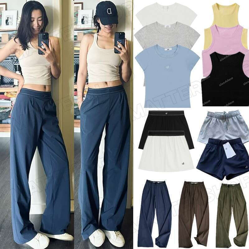 Fine Alosetisms Women Men Clothes Yoga Gym Clothes Set Alosetisms Skirt Pants Tops Shorts Set Designer Spring Summer Climbing Breathable Comfortable Women Men Sets
