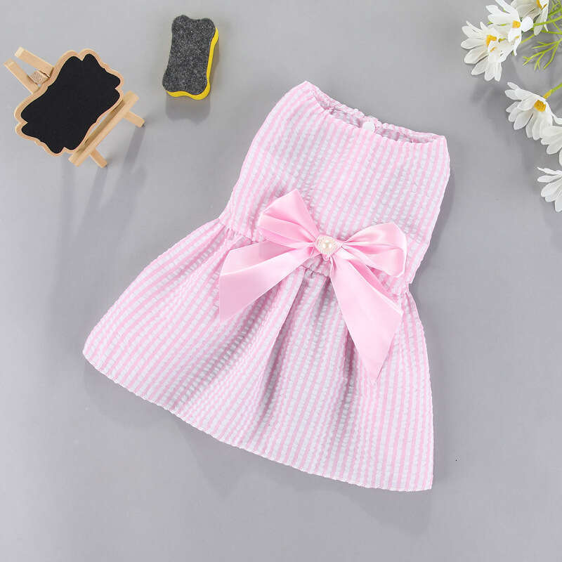 Spring Summer New Pet Dress Bowknot Skirt For Dogs Cats Teddy Pomeranian Bichon Puppy Cute Fashion Pet Apparel Dog Clothes Supplies pupakaIK