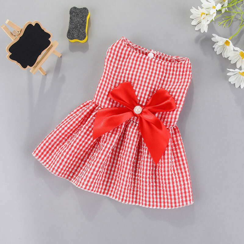 Spring Summer New Pet Dress Bowknot Skirt For Dogs Cats Teddy Pomeranian Bichon Puppy Cute Fashion Pet Apparel Dog Clothes Supplies pupakaIK