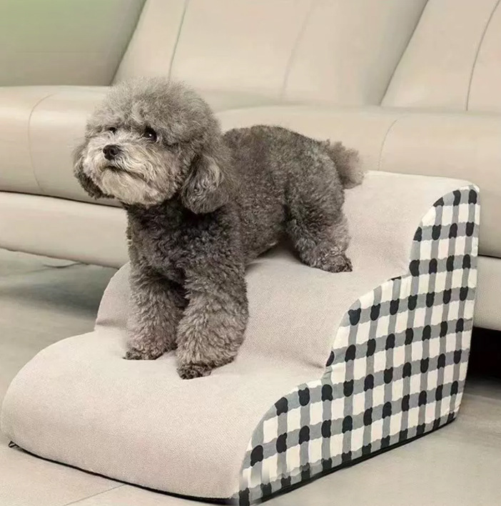 Pet stairs for bed at home, ladder for dogs and cats to get on and off the bed, small detachable and washable steps. - view 3