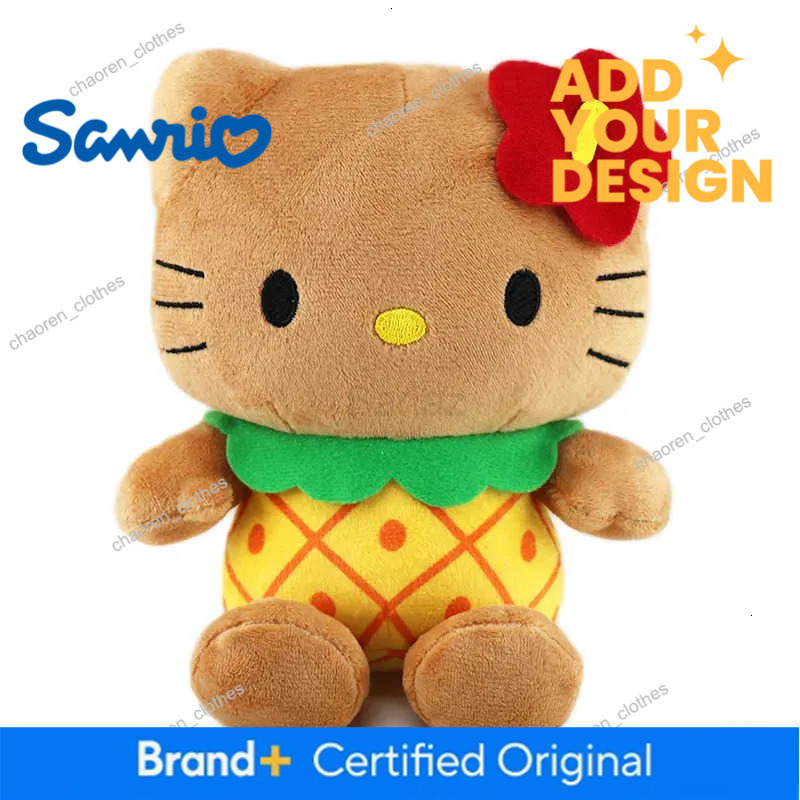 Sanrio 10 20cm Anime Hello Kitty Kuromi Dolls Filled Keychain Dark Skin Hawaiian Serie Cartoon Plush Toys Bag Pendant Gift