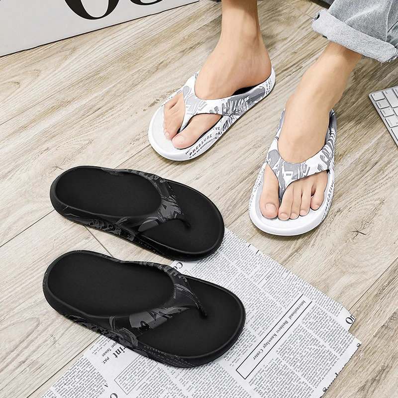 Printed male and female couples large size EVA high elastic flipflops thicksoled lightweight slippers for outdoor beach shoes 260514 - view 7
