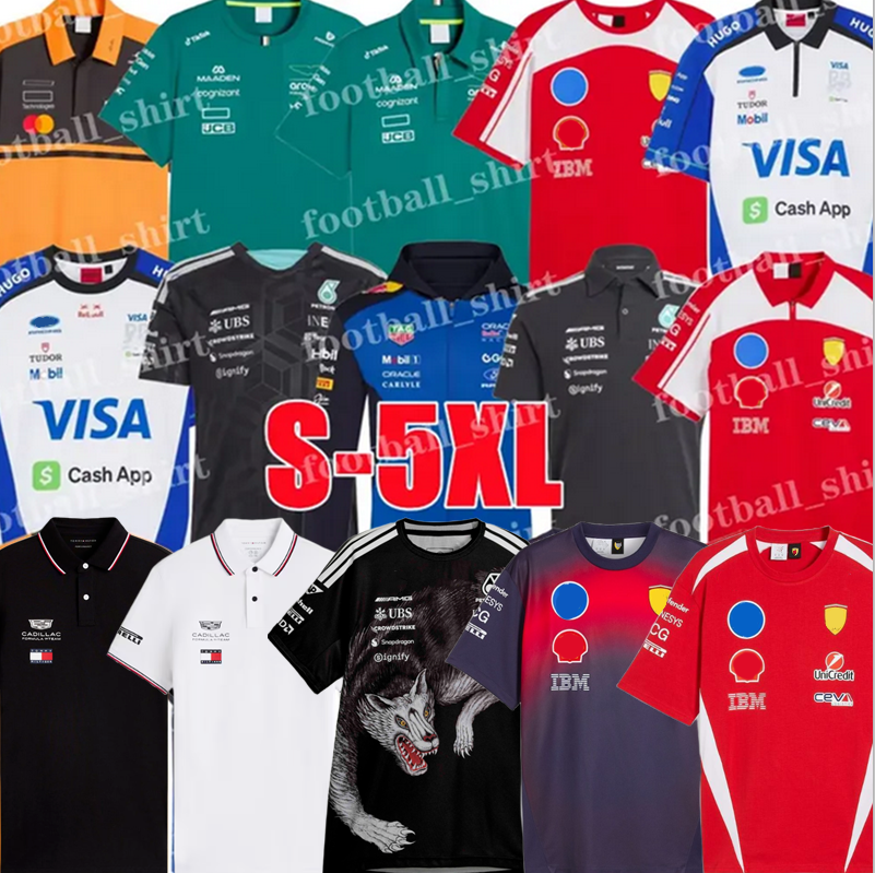 Ferrari Men's T-Shirts Aston Martin Ferrari Jersey Mercedes Alonso T-shirt F1 2026 2027 Official Mens Fernando Alonso T-Shirt Formula 1 Racing Suit F1 mens kids kit Shirt