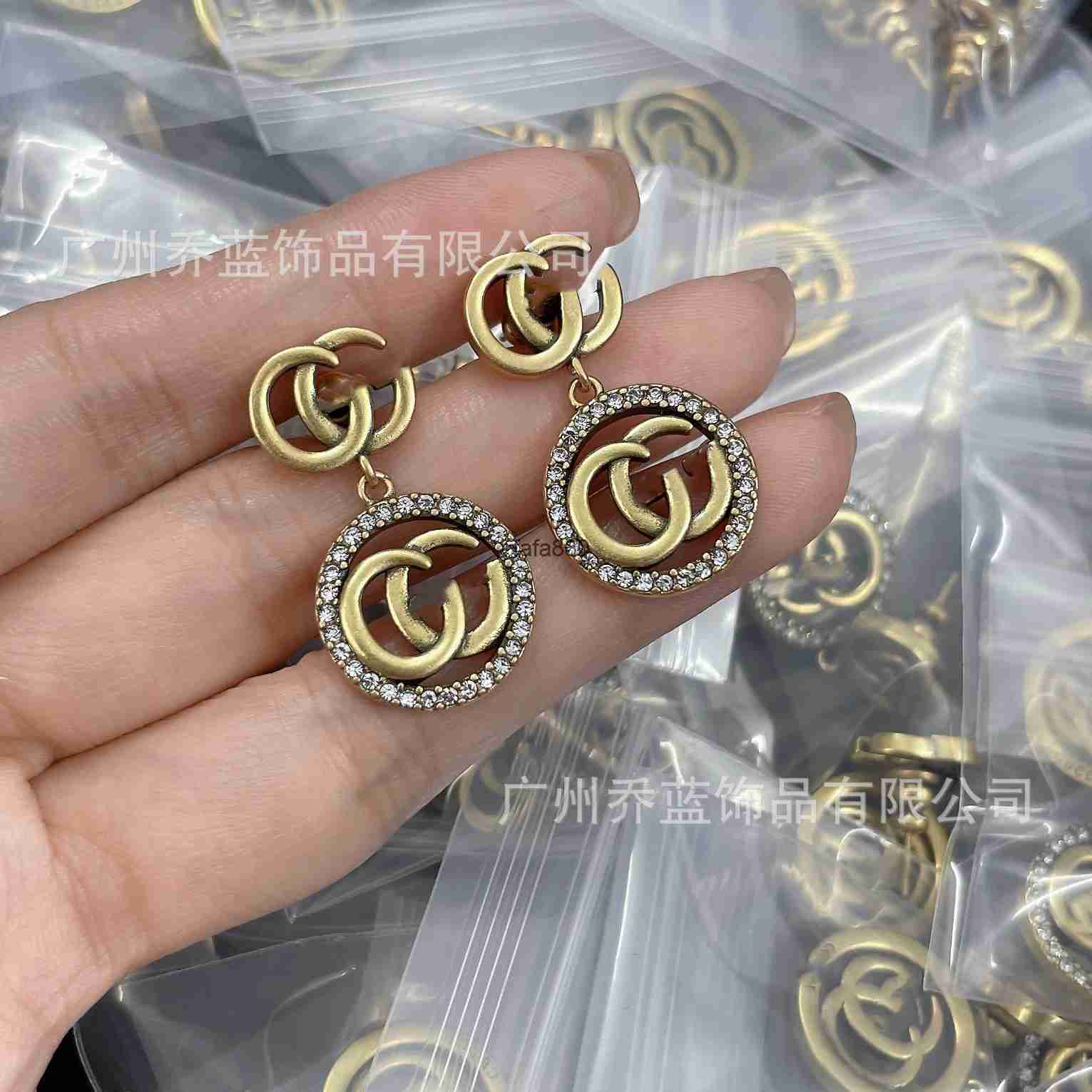 Designer Earring For Woman Brand stud Earing Letter Double G Diamond Pearl Gold Big Hoop earring ggity Women Trend earrin guccis guccii ggs gucciearring With box HLE4