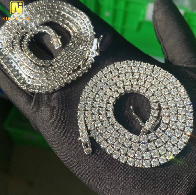 Tennis Necklace Bracelet moissanite chain 5mm Iced Out Diamond VVS Tennis Chain Jewelry Diamond Necklace Hip Hop Iced Out Necklace