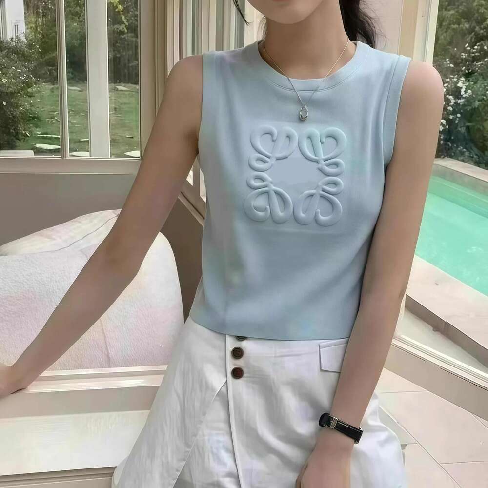 Lloewetop Womens Tops Tank Top Designer Women's Tanks Camis Tank Top Lowe Clothes Knits Designer Embroidery Knitted Vest Sleeveless Breathable