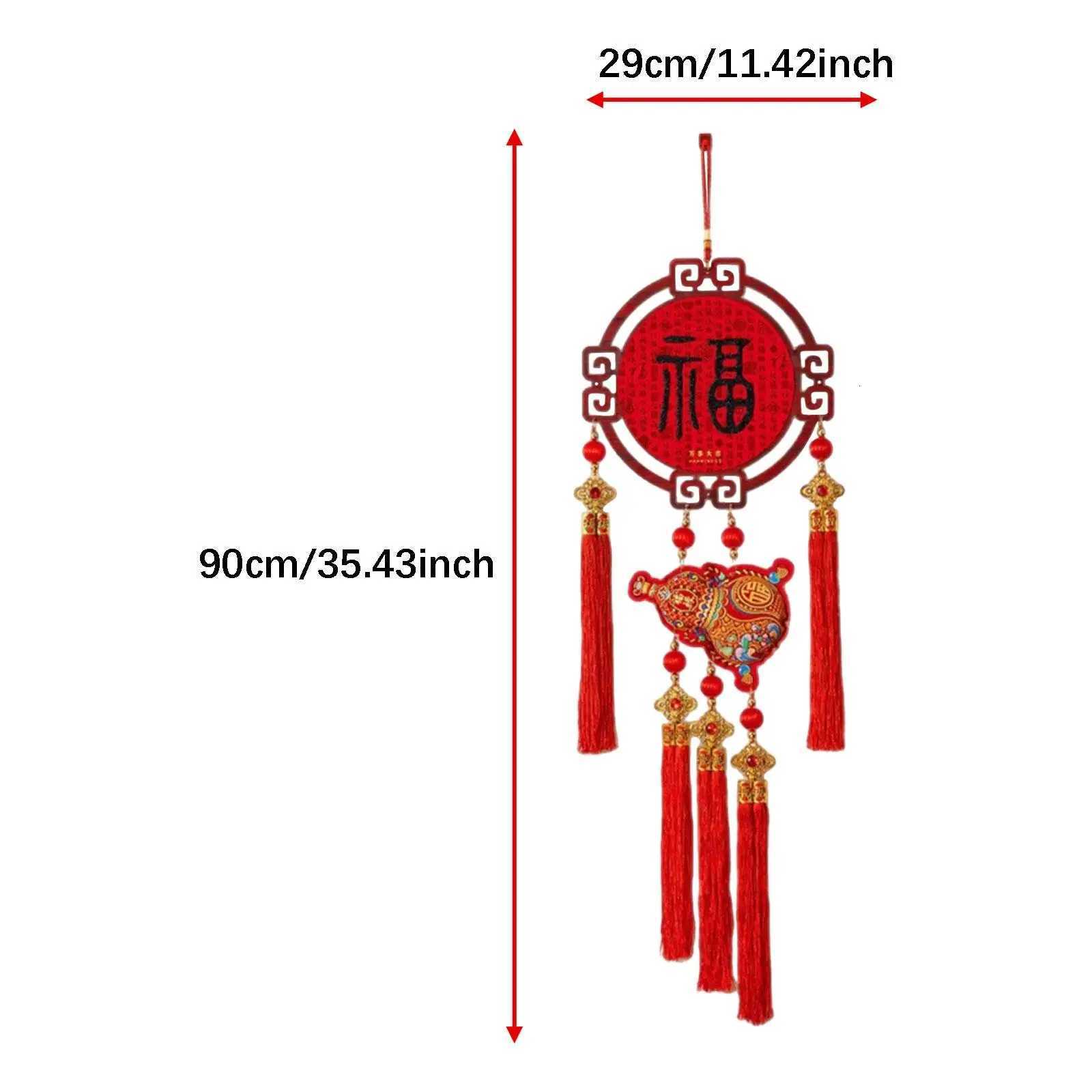 2026 Wooden Chinese Knot Lucky Character Pendant for New Year Spring Festival Home Decor Housewarming Gift Bedroom CelebrationT260415