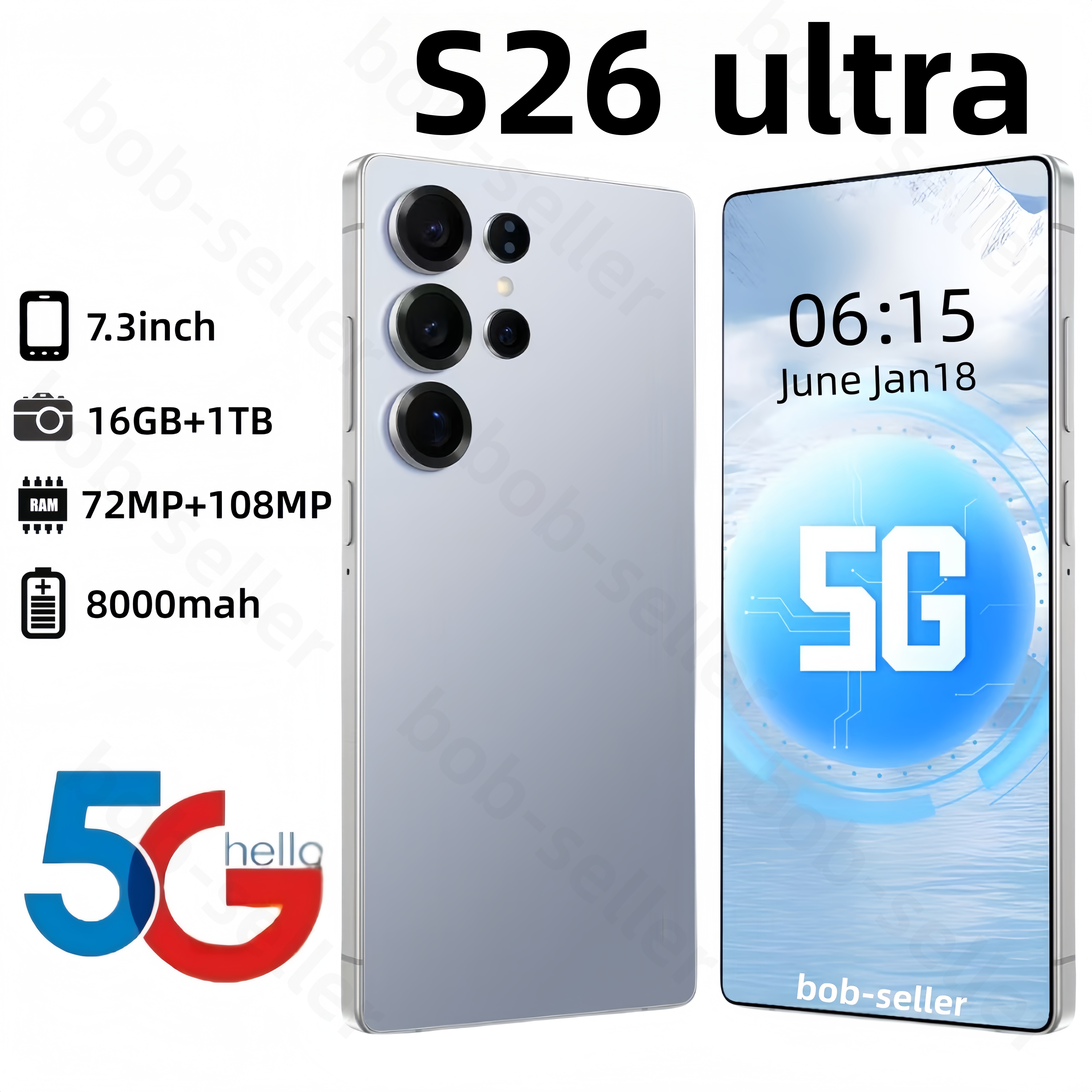 6.9inch 5G S26 ultra Cell Phones Unlock Full Touch Screen S25 Mobile Phone Android s26 Smartphone Camera HD Display Face ID 1TB Android 15 Dual sim telephone