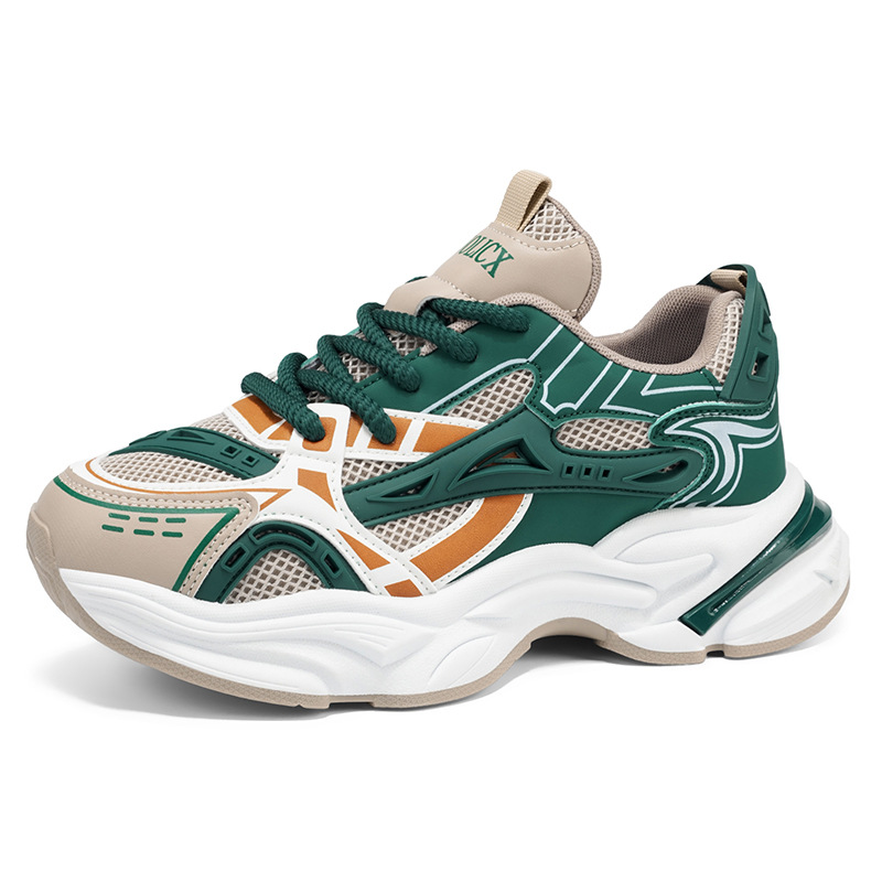 Free shipping Men comfortable and trendy soft soled sports and leisure shoes men thick soled height increasing Convenient white plain