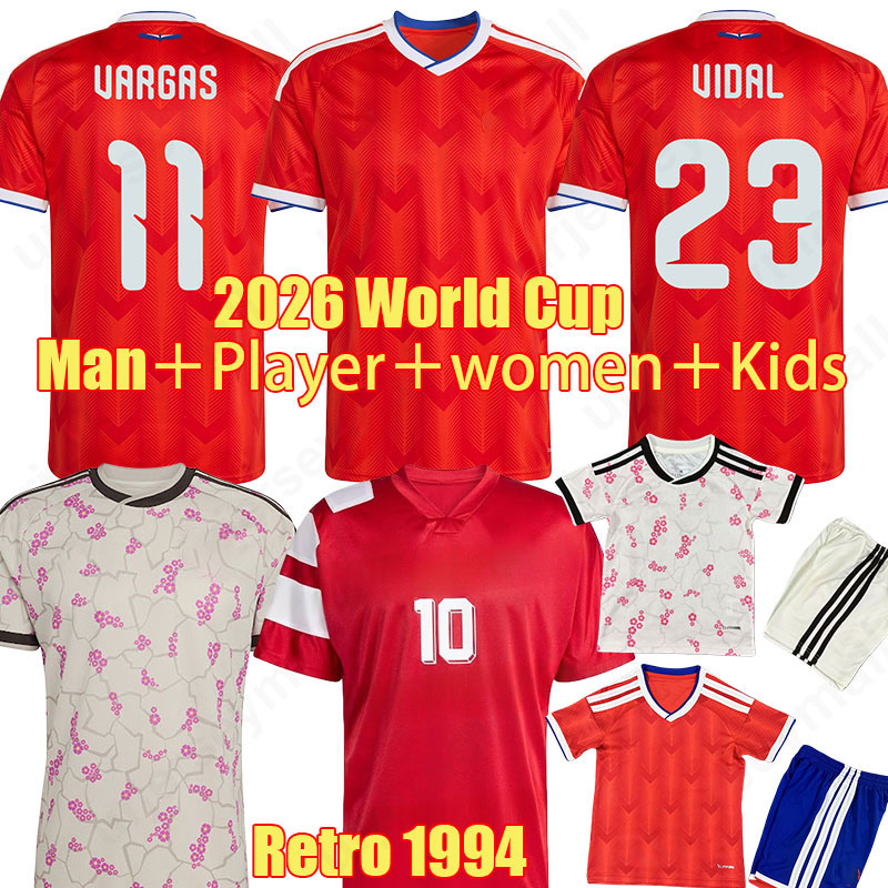 2026 Chile Soccer jerseys Authentic 26 27 World Cup women Jersey retro 1994 ALEXIS VIDAL MARCELINO WILLIAMS SALAS ZAMORANO national Football Shirts Men Kids Kit 214