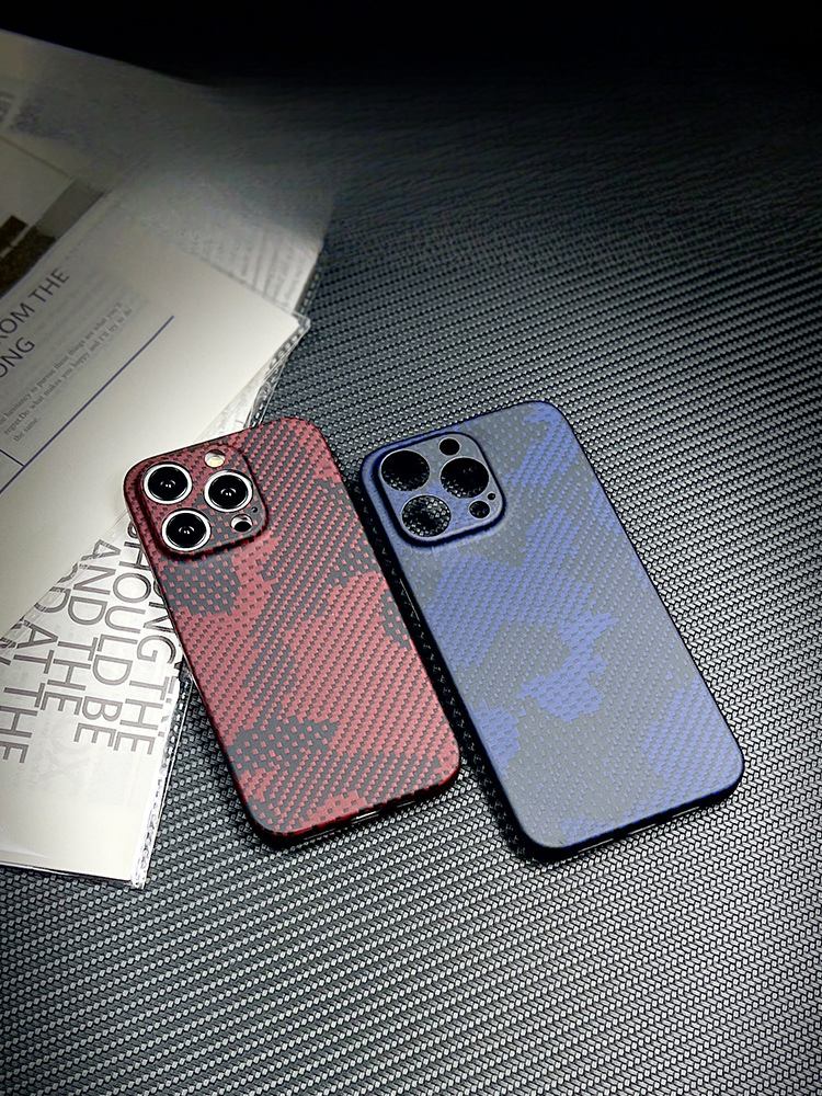 Suitable for Apple Pro Max Kevlar Phone Case iPhone 15 Camouflage Aramid Fiber Woven Protective Cover