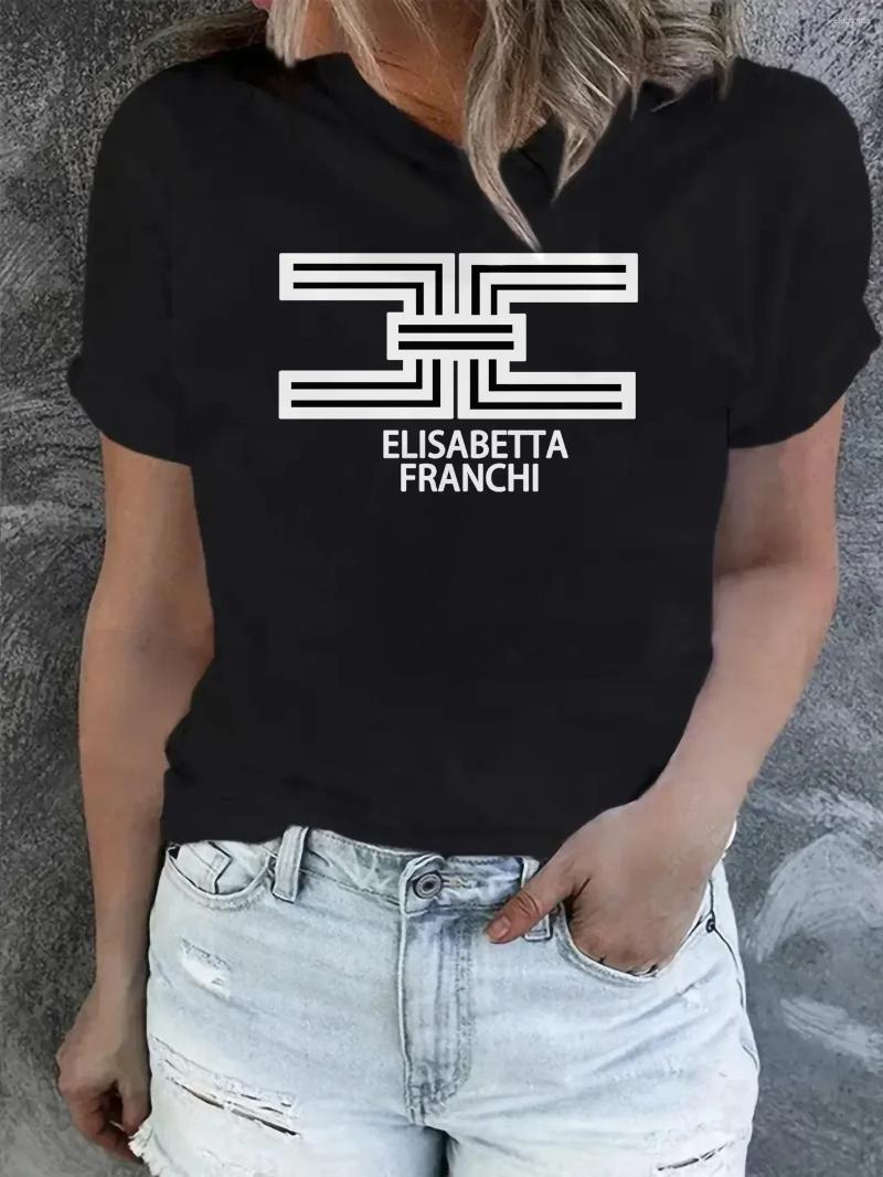 Women's T Shirts 2026 Elisabetta Franchi Short Sleeve Luxury Brand T-shirt Fashion Tops Women Summer Clothing