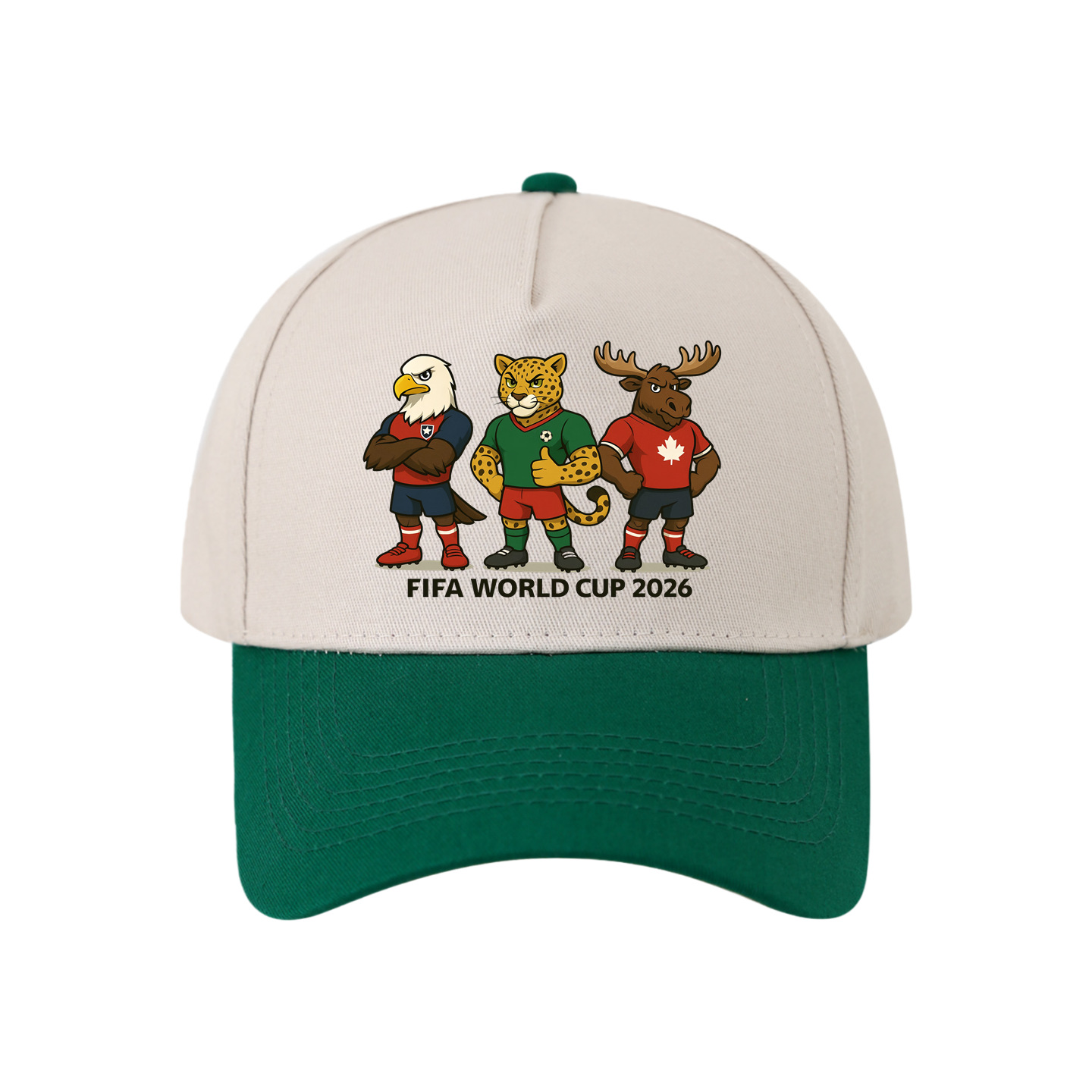 2026 World Cup Mascot Baseball Cap 7 Colors USA Mexico Canada Clutch Zayu Maple Dad Hat Unisex Football Fan Cap Unisex Adjustable Buckle