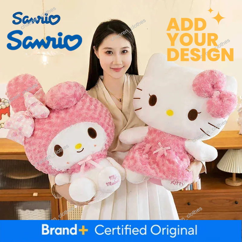 Sanrio 65cm Hello Kitty Kawaii Rose My Melody Plush Toy Cartoon Anime Big Size Soft Stuffed Doll Pillow Kids Birthday Gift
