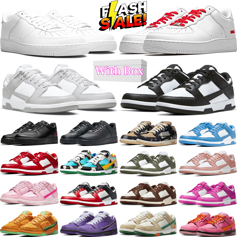 with box designer shoes mens trainer women sneakers Low white black blue grey Original tennis jogging walking shoe