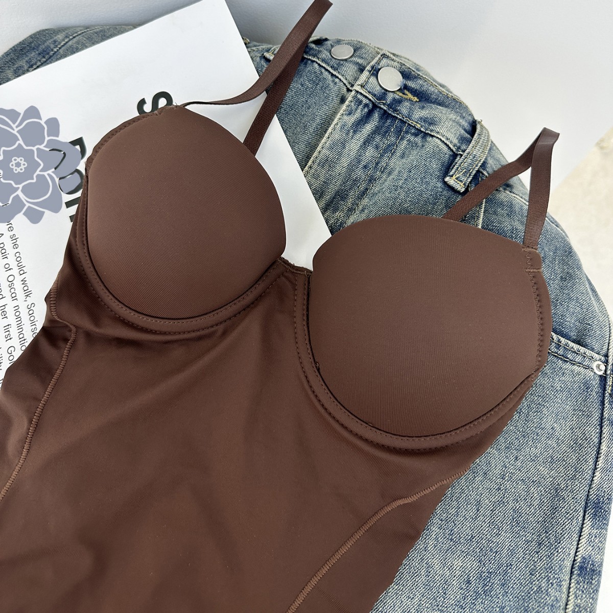 Women's Shapers Lightweight Shapewear Bodysuit with Built-in Bra, Push-up and Tummy Control Corset