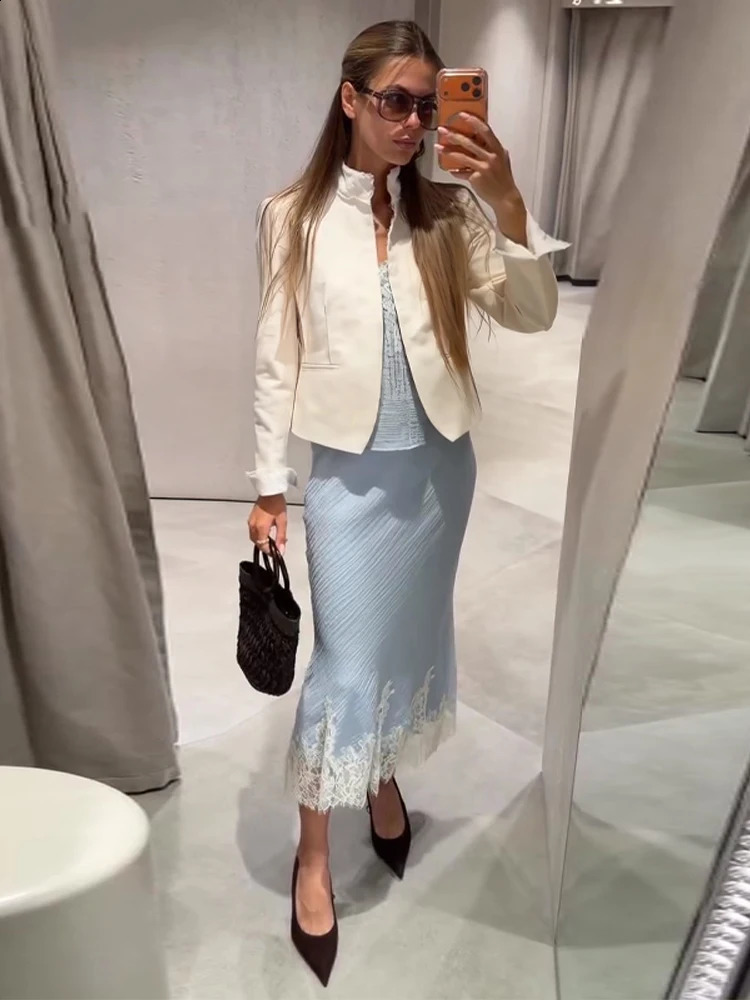 Lace Cami Top Lace Trim Midi Skirt Two Piece Set Sleeveless Square Neck 2026 Spring Romantic Casual Vacation Women Co Ord Sets 260414