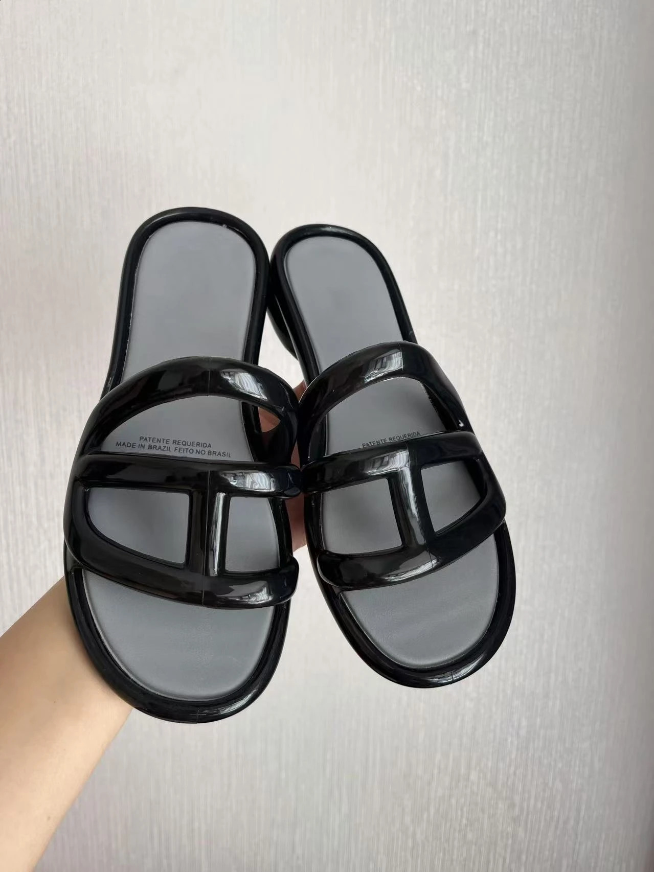 Summer Womens Pvc Slippers Adult Girls Wide Width Thick Bottom 28cm Heels Ladies Anti-slip Beach Shoe Jelly Beach Shoes 260414