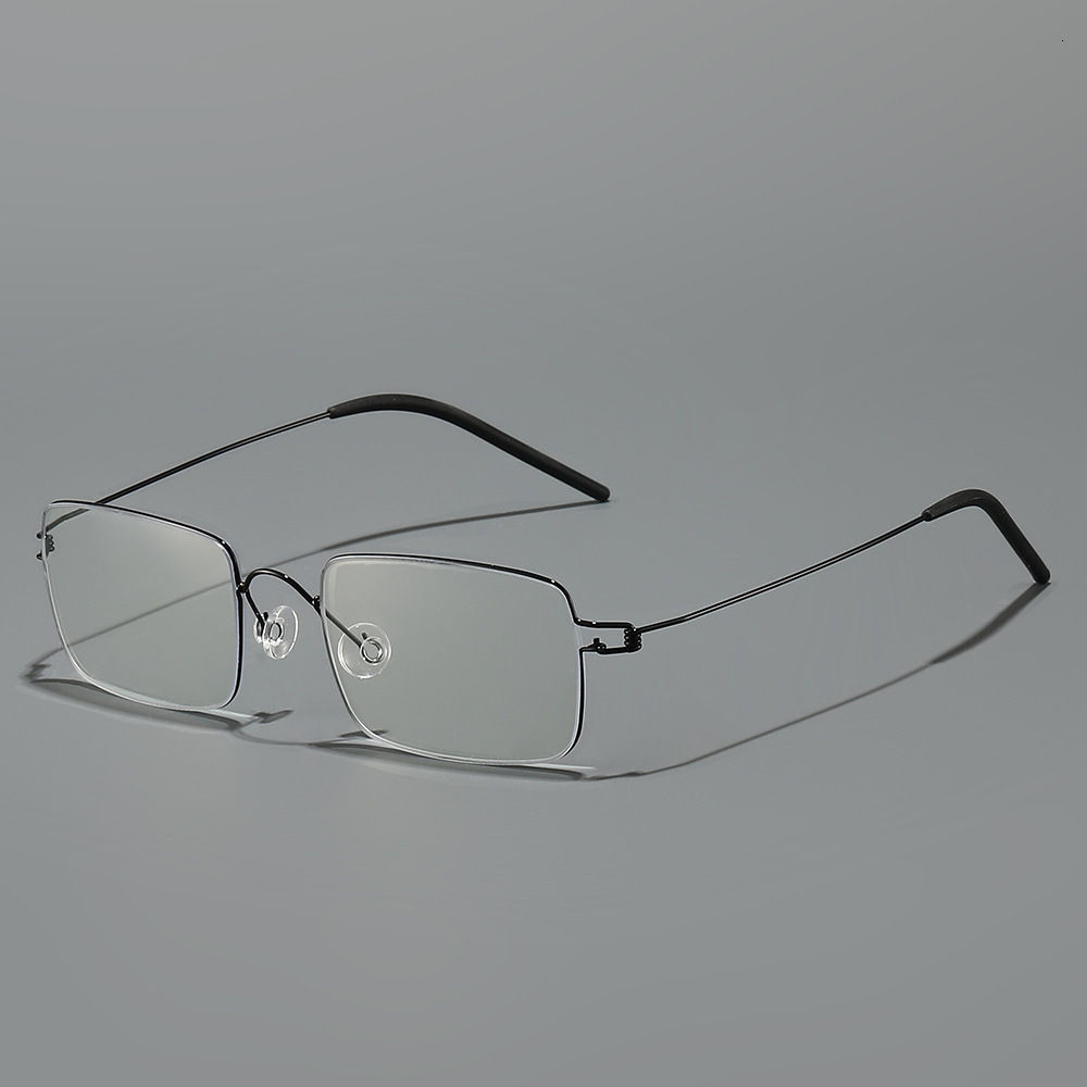 New vintage-style thin-frame flat glasses, fashionable screwless design, simple frame eyeglasses, can be fitted with prescription lenses