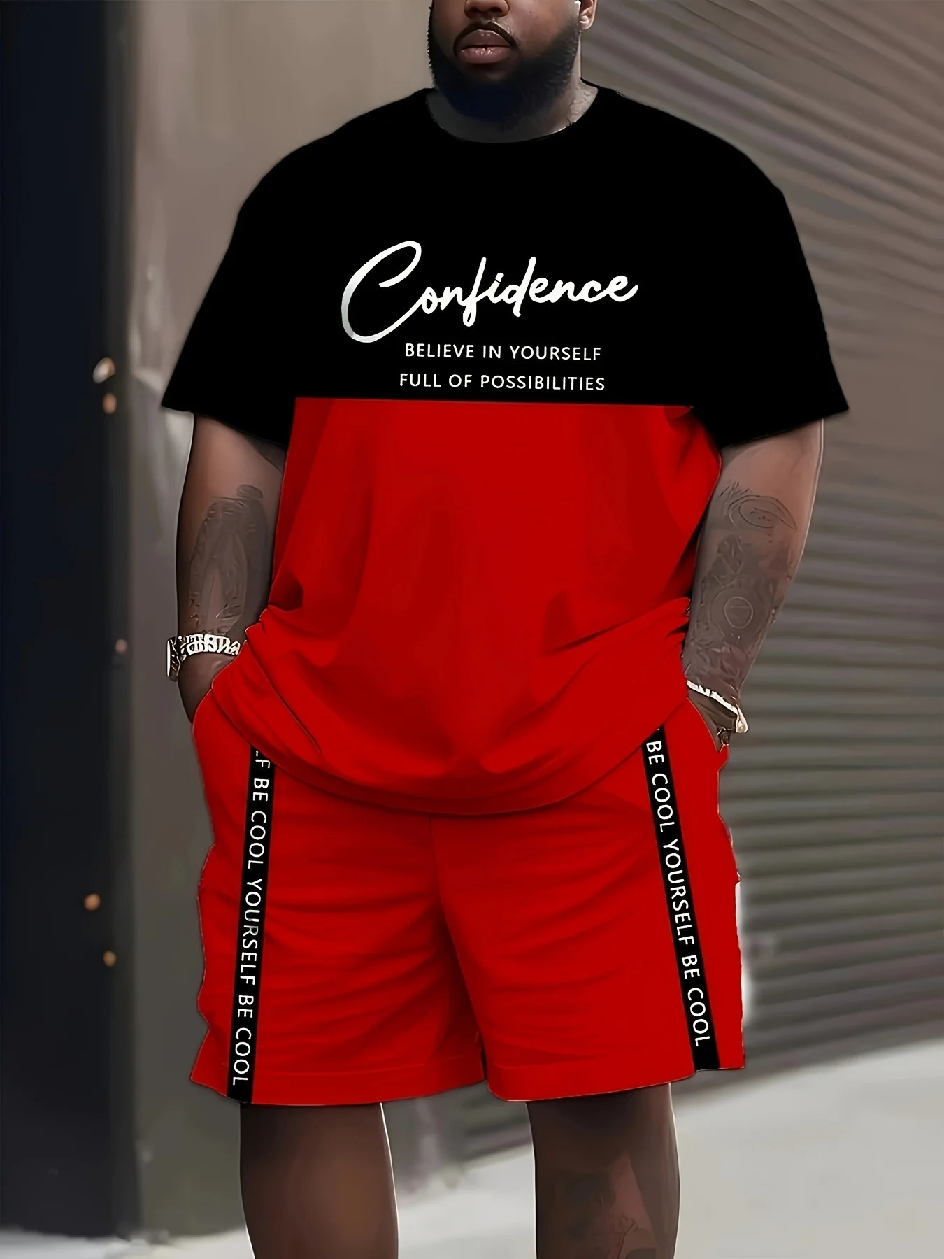 Summer Large Size Mens Clothing 3D Printed Short Sleeve Top Shorts 2-piece Set Outdoor Casual T-shirt Drawstring Shorts 260618CJ - view 5