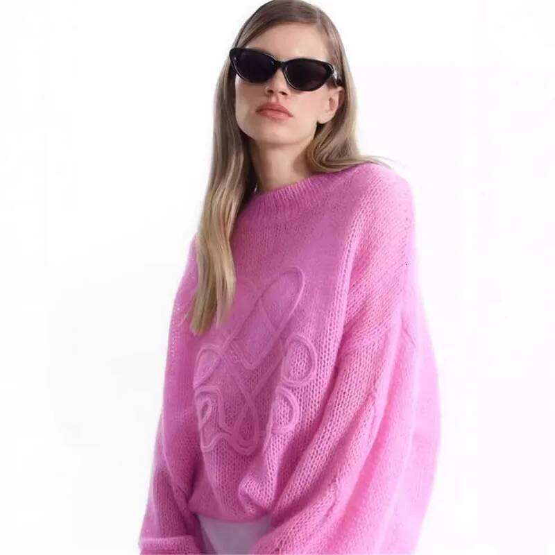 Autumn Winter New Casual Pullover Sweater Long Sleeve Round Neck Loose Soft Knitted Top Women Fashion Knitwear MAKOUFEI
