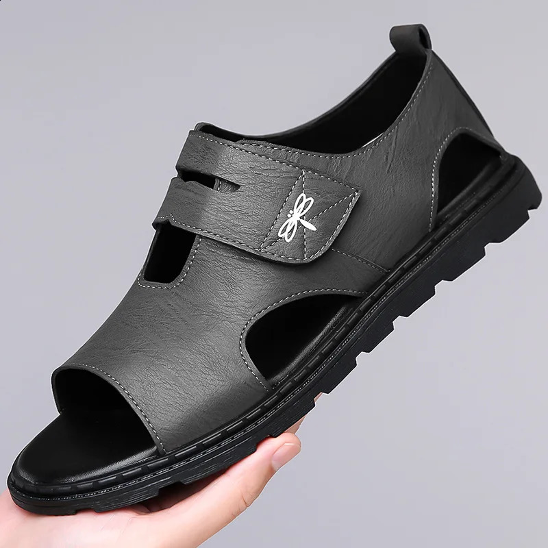 Mens Sandals Fashion Roman Sandals for Men Soft Bottom Comfortable Beach Shoes High Quality Leather Men Casual Shoes 260625 - view 3