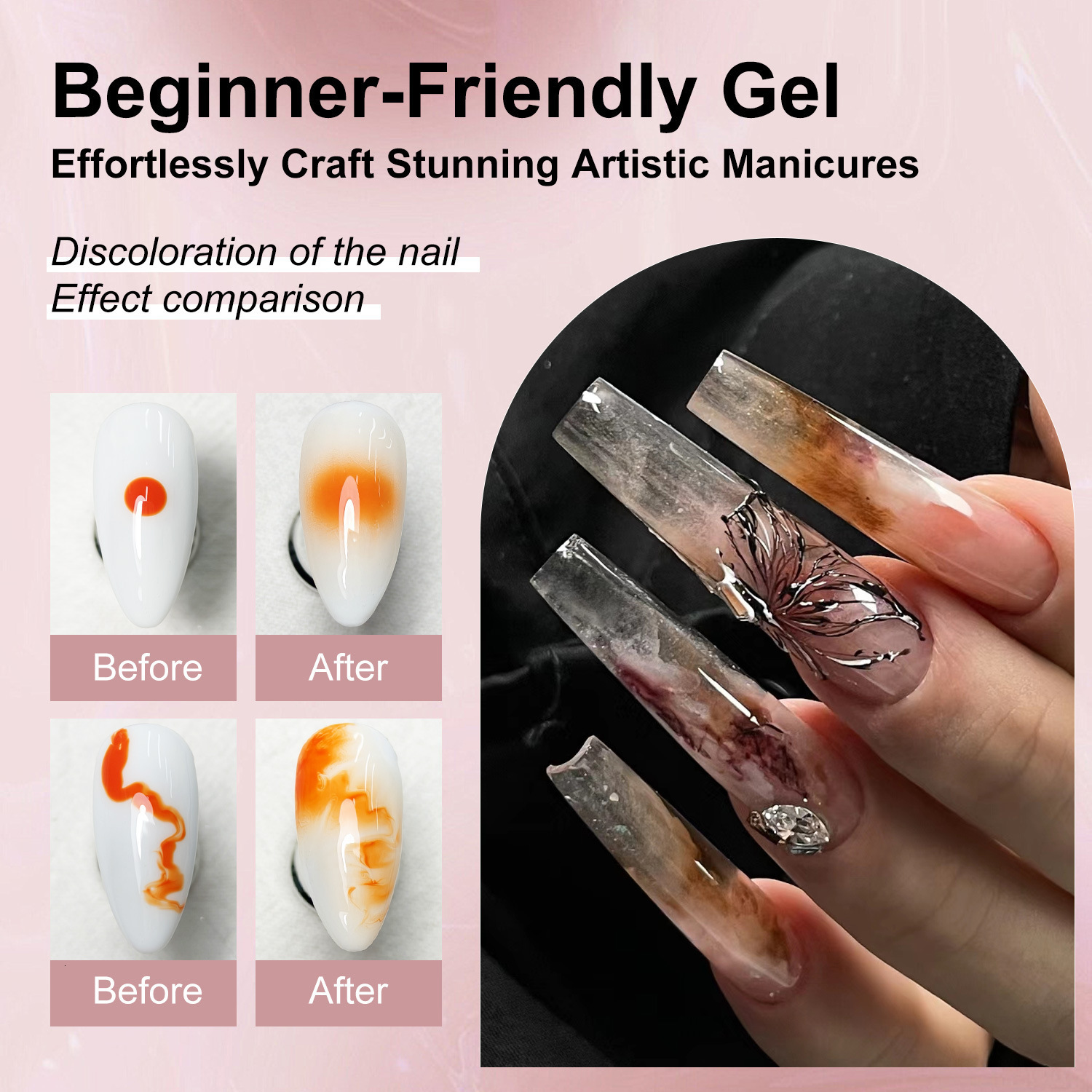 Nail Art Glue Quick Art Specialized Specialized Blush Gradient Fast Blending Liquid Nail Color Functional Gel X260415