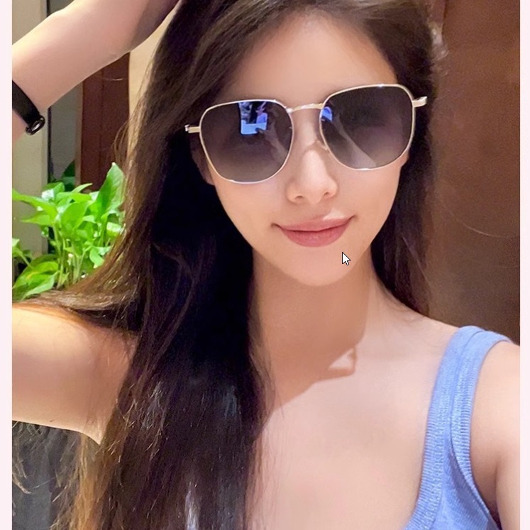 UV protection sunglasses, high-end metal that make the face look smaller, slimming sunglasses for large faces