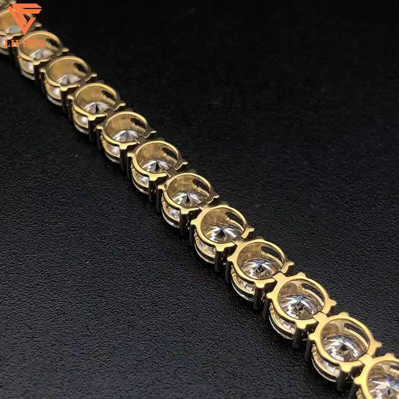 Factory New Fine Jewelry 925 Silver D Color VVS Moissanite Tennis Bracelet 5MM Diamond Tennis Chian Women