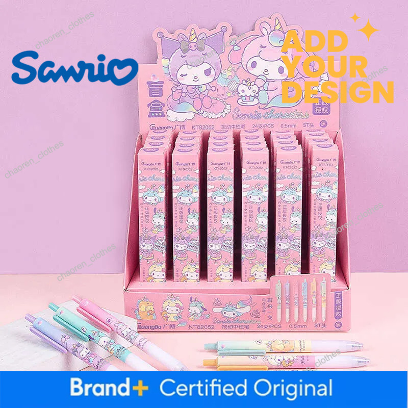 wholesale Sanrio 24pcs Series Cute Signature Press Store Boxed Student Study Stationery Wholesale Gel Pen Display Box
