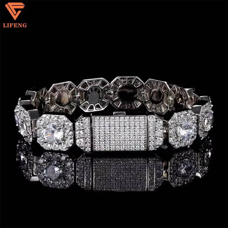 Newly 5mm square Tennis Chain 925 Sterling Silver baguette Cut DVVS Moissamite Diamond Tennis Bracelet Necklace Custom Jewelry