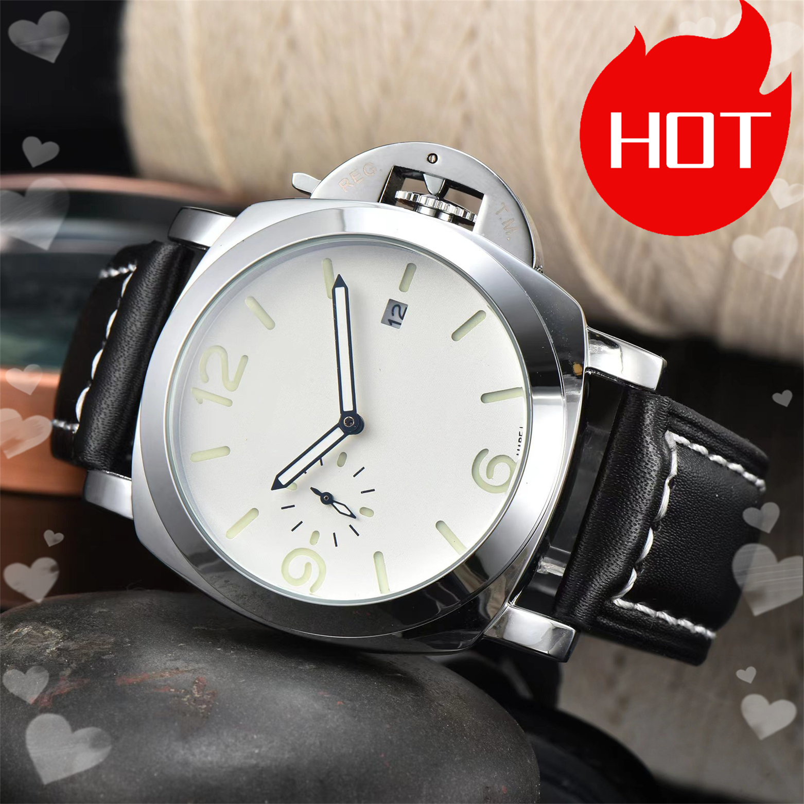 Luxury designer mens PANERAIity LUMINORity watches Quartz automatic movement WATCH stainless steel luminous gifts men Wristwatches #5146