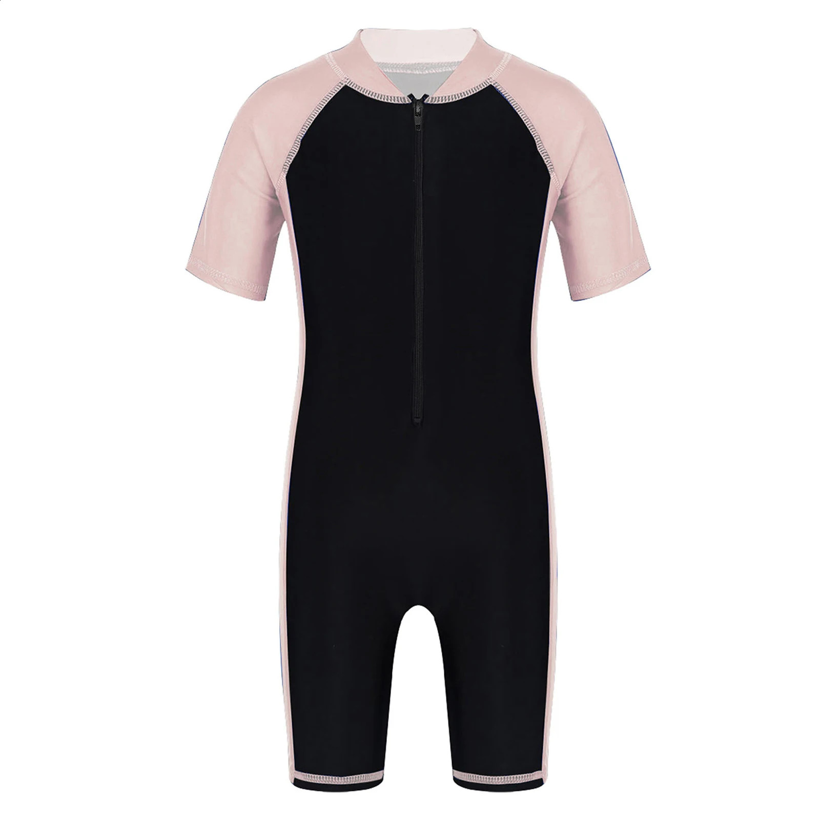 Wetsuits Kids Boys Girls Swimwear Swimsuits Short Sleeves Bodysuit Zippered Shorty Unitard Childrens Bathing Suit Wetsuit 260414