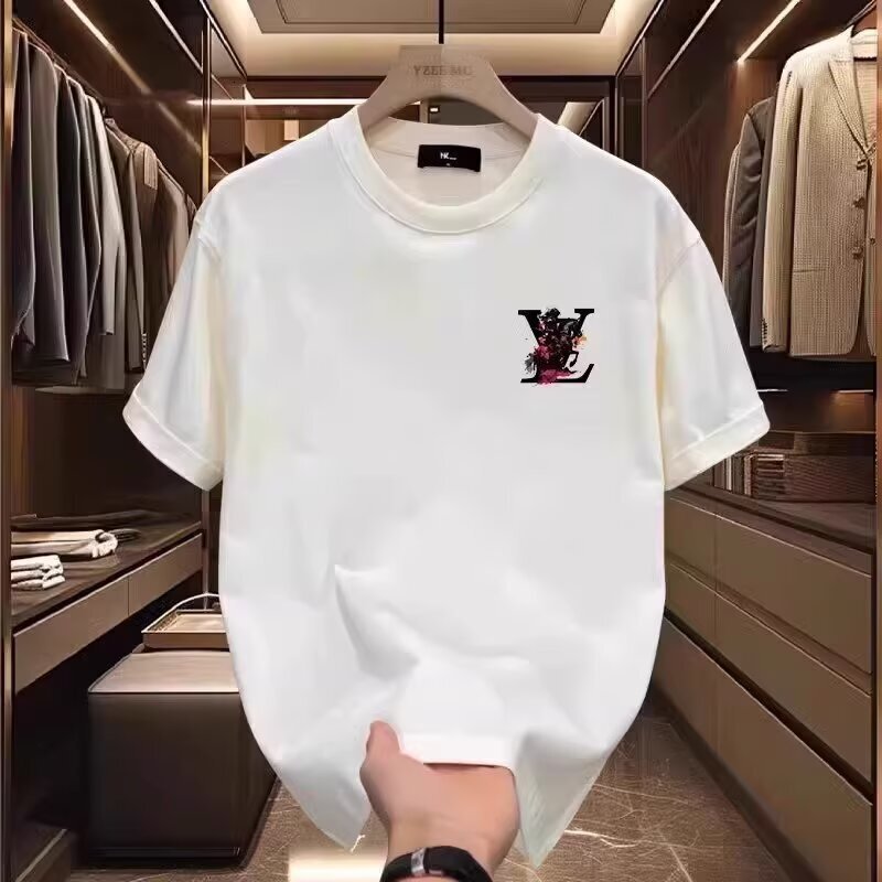 Designer Shirt 2026 Summer New Style Stylish Short-sleeved T-shirt With Print, Loose-fitting And Versatile Round Collar Men's Shirt Luxury T-shir