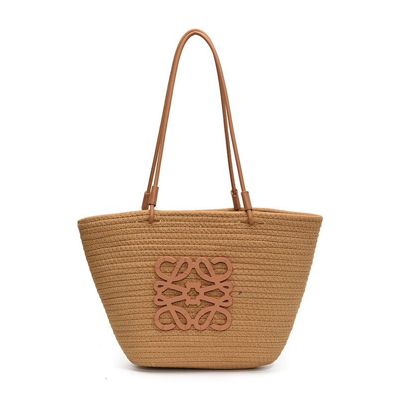 French woven bag for women 2026 new summer beach vacation beach bag, large capacity tote bag, vegetable basket bag