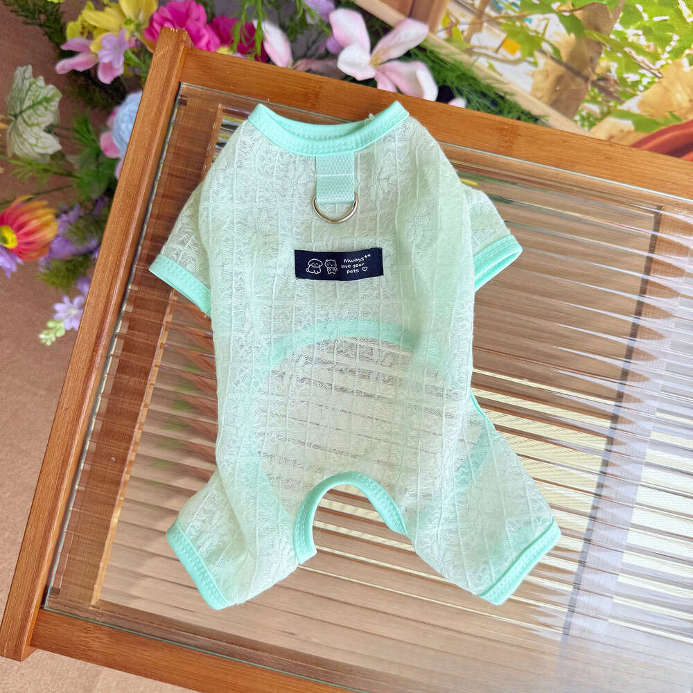 Summer Thin Breathable Mesh Hollow 4-Leg Pet Clothes For Dogs Sun Protection Cooling Outfit Bichon Pomeranian Puppy Apparel pupakaIK
